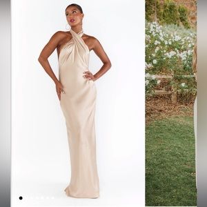 Show Me Your MuMu Champagne Bridesmaid Maxi Backless Dress